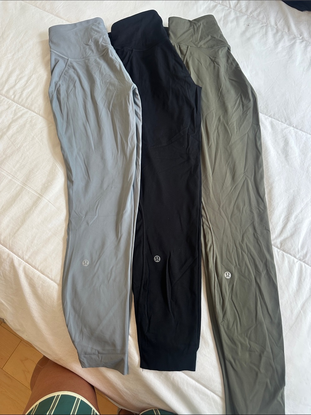 3pairs! Lululemon High-Waist Leggings Trio - Black, Gray, Olive ((base pace?))